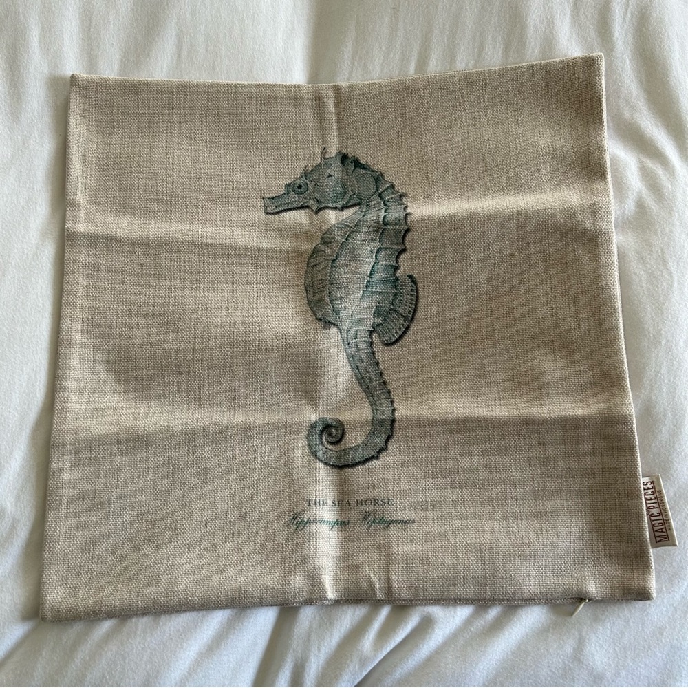 Seahorse pillow cover